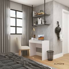 ALMORE - Escritorio Italia de Madera de MDP 1 Cajon Blanco