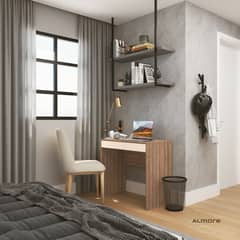 ALMORE - Escritorio Italia 1 Cajon Amendoa/Off White