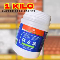 GENERICO - 1 kilo adhesivo transpaente Tapa Goteras /ENVASE AZUL/