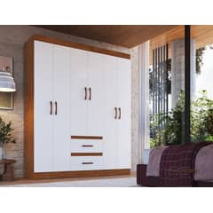ALMORE - Closet Mexico 6 Puertas 2 Cajones Nogueira/Off White