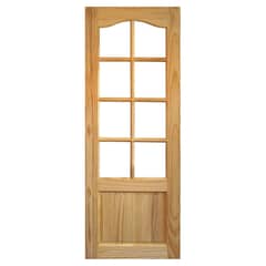 MULTIMARCA - Puerta Pino 2 Paneles 8 Vidrios con Vidrio