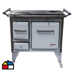 YUNQUE - Cocina a Leña 3 Platos Blanco TRAD 70X46LOZ