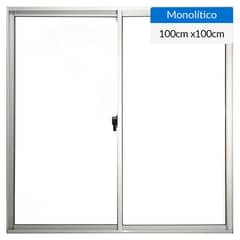 WINTEC - Ventana Aluminio Corredera 100x100 cm Vidrio Monolítico Mate