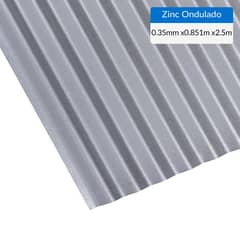 BOLKOW - Plancha Zinc Acanalada 0.35 mm 85.1x250 cm Gris