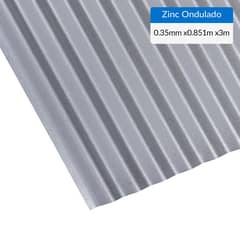 BOLKOW - Plancha Recubrimiento AZM150 Zinc Acanalada 0.35 mm 85.1x300 cm Gris