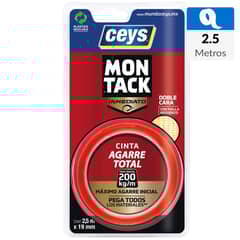 MONTACK - Cinta de montaje roja 19mm x 2.5mts