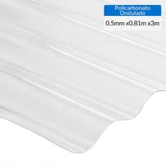 GENERICO - Plancha Policarbonato Ondulada 0.5 mm 81x300 cm Transparente