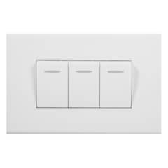 HALUX - Interruptor triple (9/32) 10 A Blanco