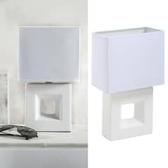 CASA BONITA - Lámpara Mesa Cerámica Quad Blanco 60 W 11x29 cm