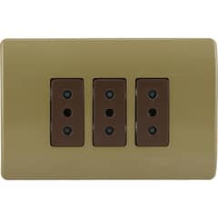 SCHNEIDER ELECTRIC - Tomacorriente triple 10 A Dorado Genesis