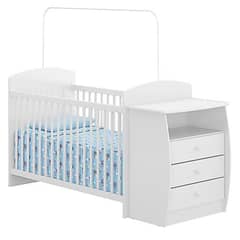HOMY - Cuna con cómoda 91,5x73x132 cm blanco
