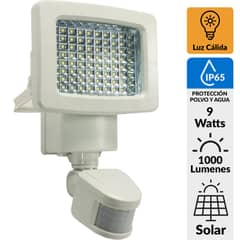 PARKSOLAR - Reflector Solar con Sensor de Movimiento 9 W IP65 1000 lm Luz Cálida