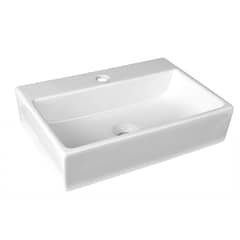 KLIPEN - Lavamanos Mural con Forma Rectangular Cerámica 51x12x36 cm Blanco