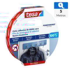 TESA - Cinta doble contacto 5mx19mm extra resistente para azulejos
