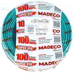 MADECO - Alambre de cobre aislado (H07V-U) 2,5 mm2 100 m Verde