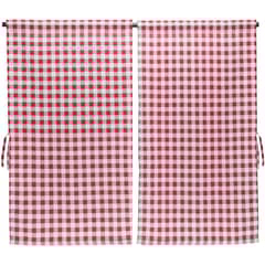 ATMOSPHERA HOME - Cortina cocina cuadrille rojo 2 paños 70x115 cm