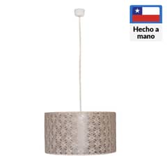 CAROLD STEVENS - Lámpara colgante tambor tejida tela 1 luz E27