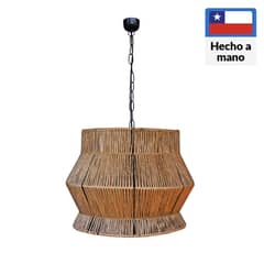 CAROLD STEVENS - Lámpara colgante metal azaf tejido café 1 luz E27