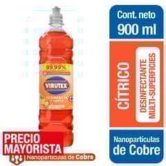 VIRUTEX - Limpiador líquido desinfectante cítrico 900ml