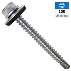 FIXSER - Tornillo Autoperforante Cabeza Hexagonal Metal 1-1/2 " 12 mm 100 Unidades