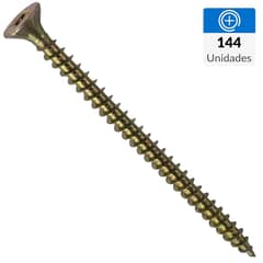 MAMUT - Tornillo Tirafondo Cabeza Phillips Madera 3 " 10 mm 144 Unidades