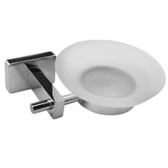 BRIGGS - Jabonera de vidrio cromada brillante