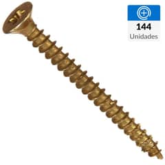 MAMUT - Tornillo Tirafondo Cabeza Phillips Madera 1 " 6 mm 144 Unidades