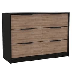 TUHOME - Cómoda 2 Puertas 4 Cajón(es) Kaia 107x77.6x41.6 cm Wengue
