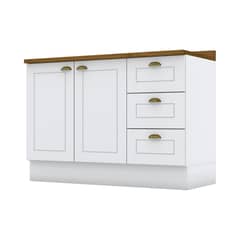 HOME MOBILI - Mueble de Cocina Americana Base 2 Puertas 3 Cajones con Cubierta 120 cm