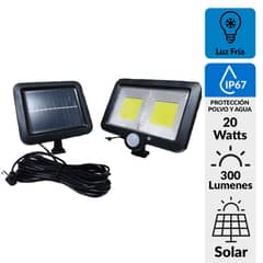 LEDZONE - Panel Solar Led con Sensor 20 W IP67 300 lm Luz Fría