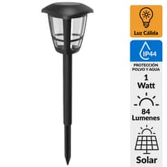 LEDZONE - Estaca Solar Led Farol 1 W IP44 84 lm Luz Cálida
