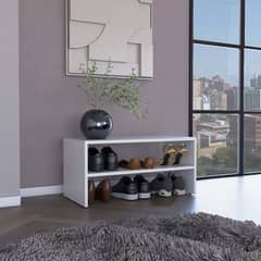 TUHOME - Zapatera Z-72 Apilable MDP 2 Nivel(es) 72x69x34.1 cm Blanco
