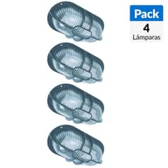 CONCEPT - Set 4 Plafones Exteriores Oval Negro