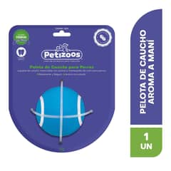 PETIZOOS - Pelota de caucho para perros con rico aroma incrustado a maní