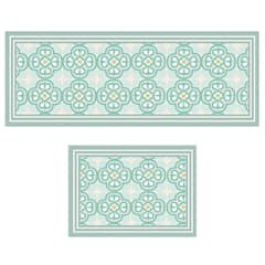 DAVANTI - Set 2 Alfombras Cocina Flor Arab 45x180 cm Estampado