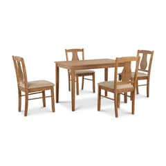 CIC - Juego de Comedor Texas 4 Sillas Mesa Rectangular 75x71x113 cm Walnut