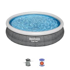 BESTWAY - Piscina Estructural Borde Inflable 366x366x76 cm 5377 Litros Fast Set
