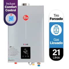 RHEEM - Calefón Gas Licuado 21 Litros Tiro Forzado Ionizado