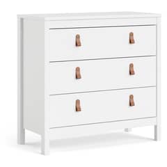 TVILUM - Cómoda 3 Cajón 82,1x79,7x38,4 cm Blanco