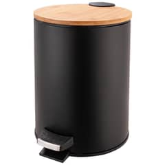 JUST HOME COLLECTION - Basurero 5 Litros Metal/Bambú Negro