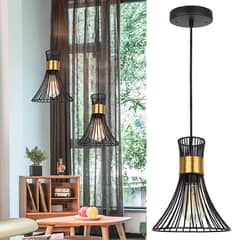 JUST HOME COLLECTION - Lámpara Colgante Cage 1 Luz E27 Negro