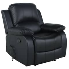 JUST HOME COLLECTION - Sillón Reclinable Masajeador Calentador 1 cuerpo Atlanta 91x101x94 cm Negro