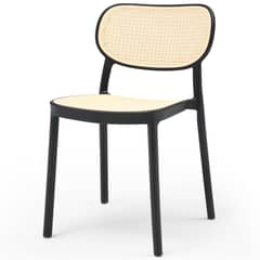 JUST HOME COLLECTION - Silla fija negra ratán