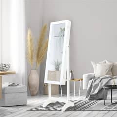 JUST HOME COLLECTION - Espejo Joyero Decorativo Rectangular 41x150 cm Blanco JCM-001
