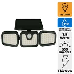 HALUX - Reflector Solar con Sensor Trío 3.5 W IP44 550 lm Luz Cálida