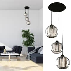 JUST HOME COLLECTION - Lámpara Colgar Fiori 3L E27 Negro