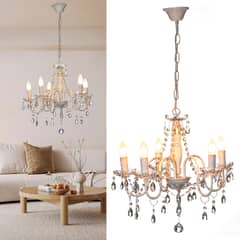 JUST HOME COLLECTION - Lámpara Colgar Clasique 5 Luces E14 Blanco