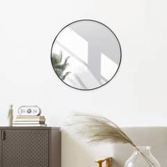 JUST HOME COLLECTION - Espejo Decorativo Forma Redonda 120x120 cm Negro