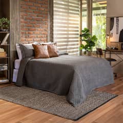 JUST HOME COLLECTION - Quilt Velvet Grafito
