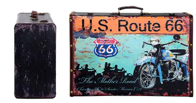 Maleta Route 66 celeste 50x33x18 cm | Homy